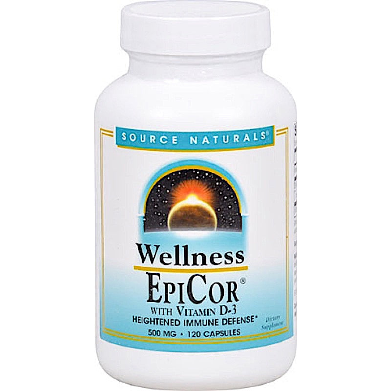 Source Naturals, Wellness Epicor With Vitamin D-3 500 mg, 120 Capsules UPC 021078024347 | HiLife Vitamins